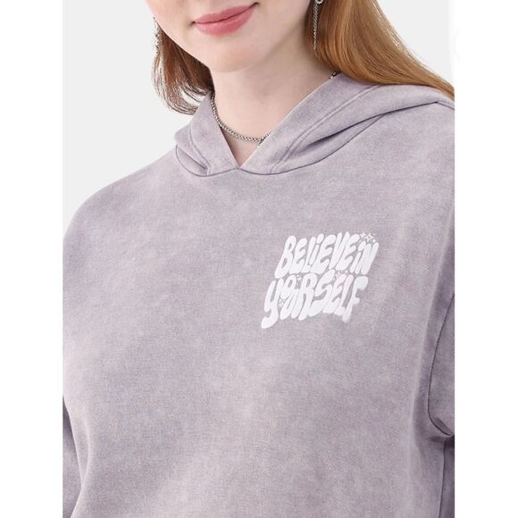 Women’s Juniors Believe In Yourself Washed Sweatshirt Size M - Picture 8 of 8
